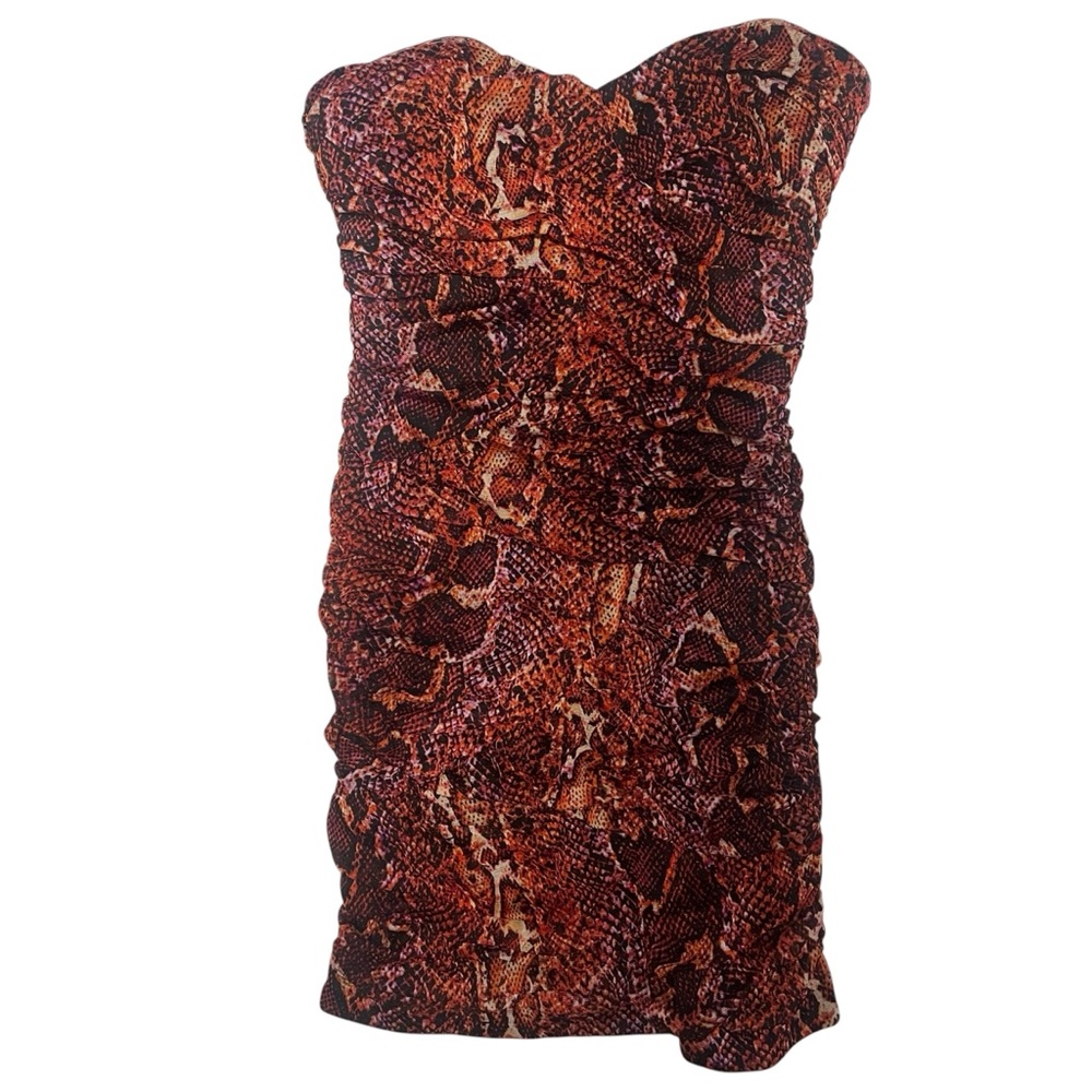 Y2K Arden B Fitted Strapless Dress Colorful Snake Print Size XL - Picture 1 of 4